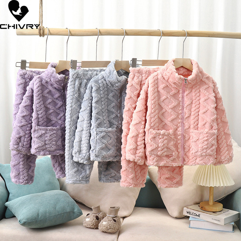 Winter Clothing Toddler - Новинка, детские зимние утепленные фланелевые пижамы,