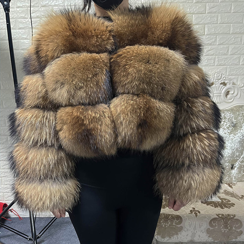 Jacket Winter Clothing - Топы больших размеров, коричневые меховые Maomaokong