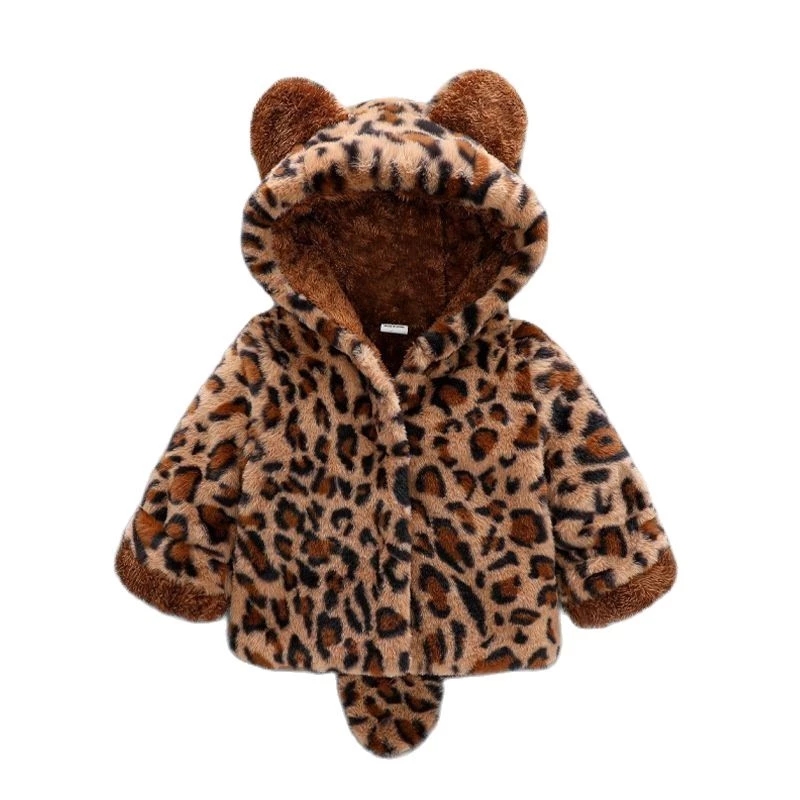 Winter Clothing Toddler - Детская плюшевая куртка с леопардовым принтом,