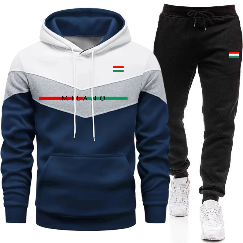 Winter Clothing Men - Качественный мужской спортивный костюм: повседневный трехцветный